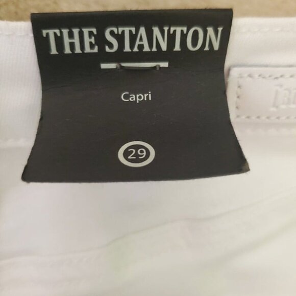 BlankNYC The Stanton Capri Stretch Denim Jeans Mid Rise Cropped White Sz 29 NEW - Picture 9 of 10